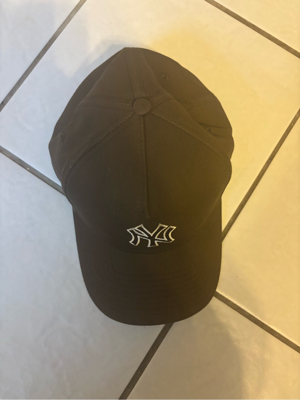 Brown Baseball Cap With White Embroidered Logo